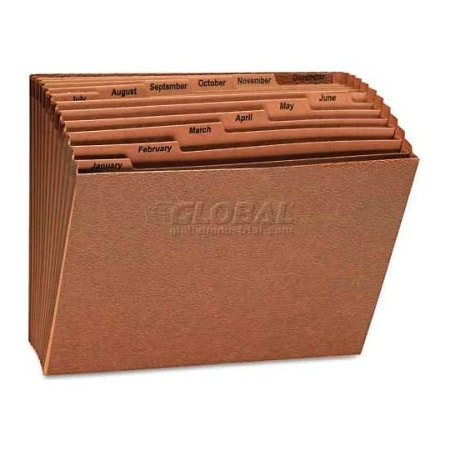 Universal Leather-Like Expanding File, Open Top, 12 x 10, Jan.-Dec., Letter, Redrope 13930